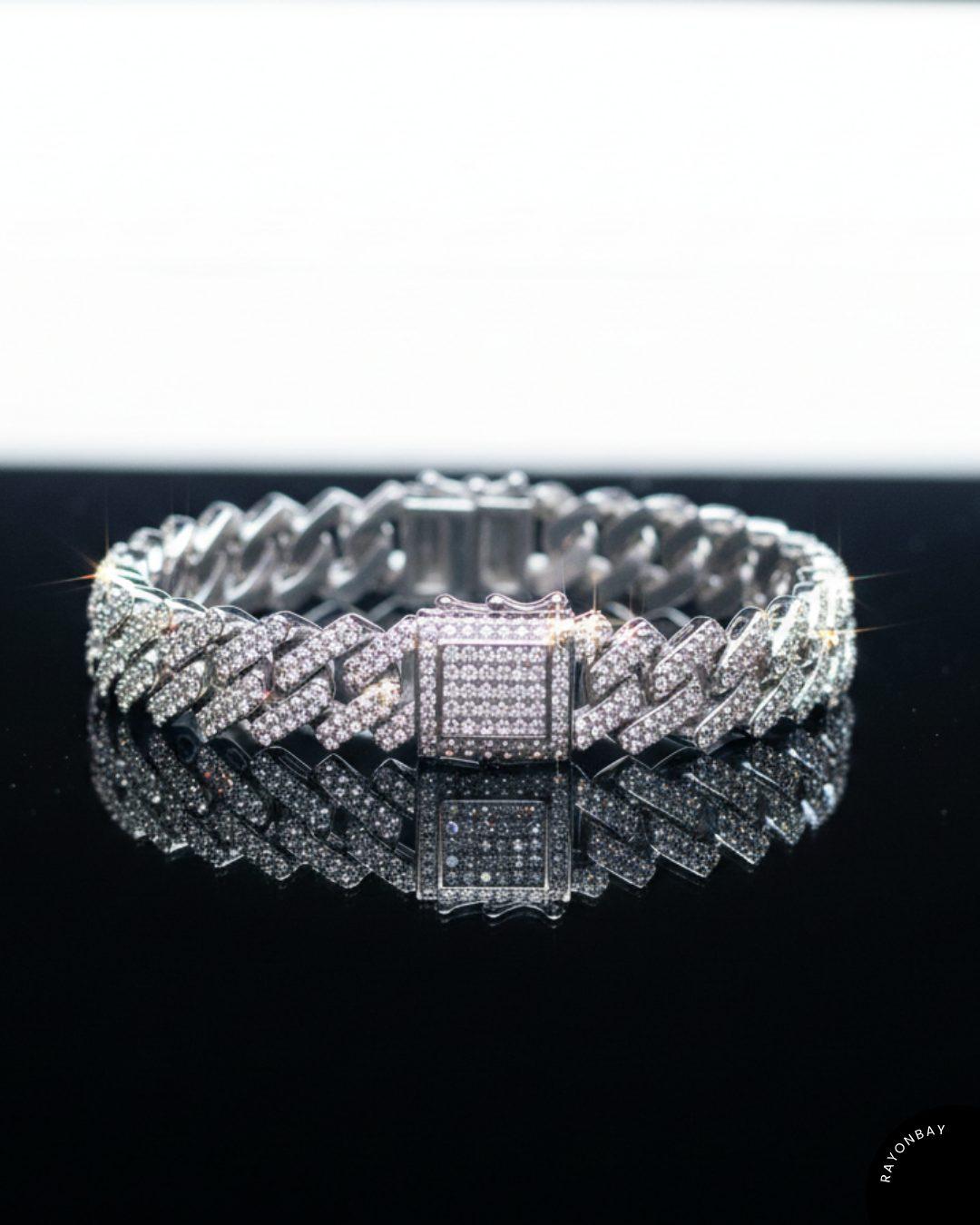 Iced Silver Cuban Bracelet