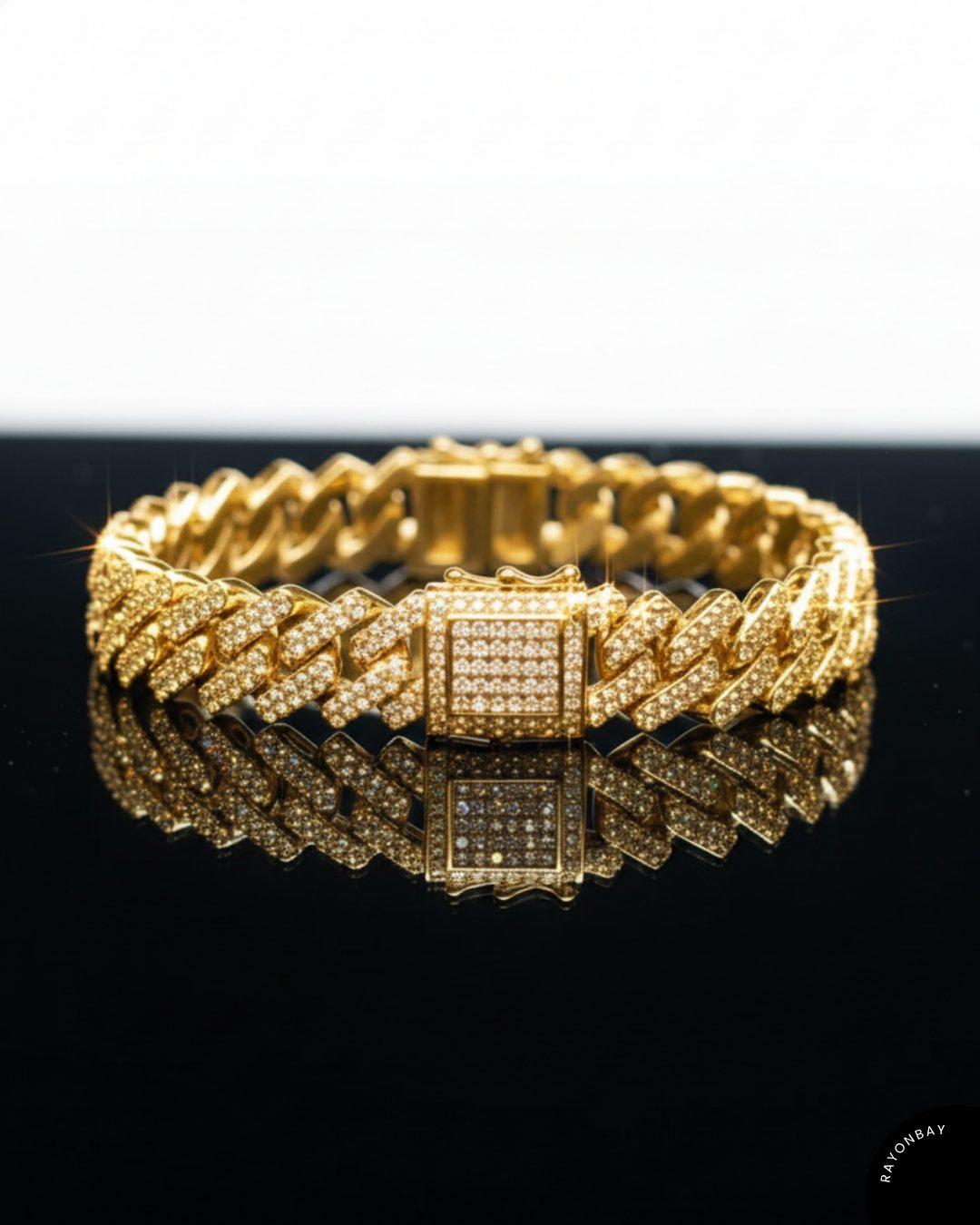 Iced Golden Cuban Bracelet