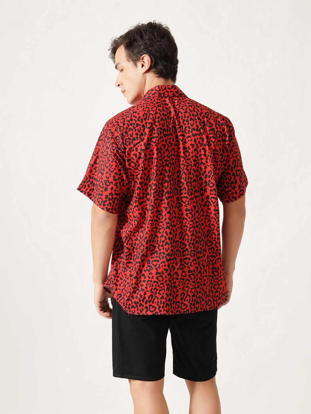 Unisex Red Leopard Aloha Shirt