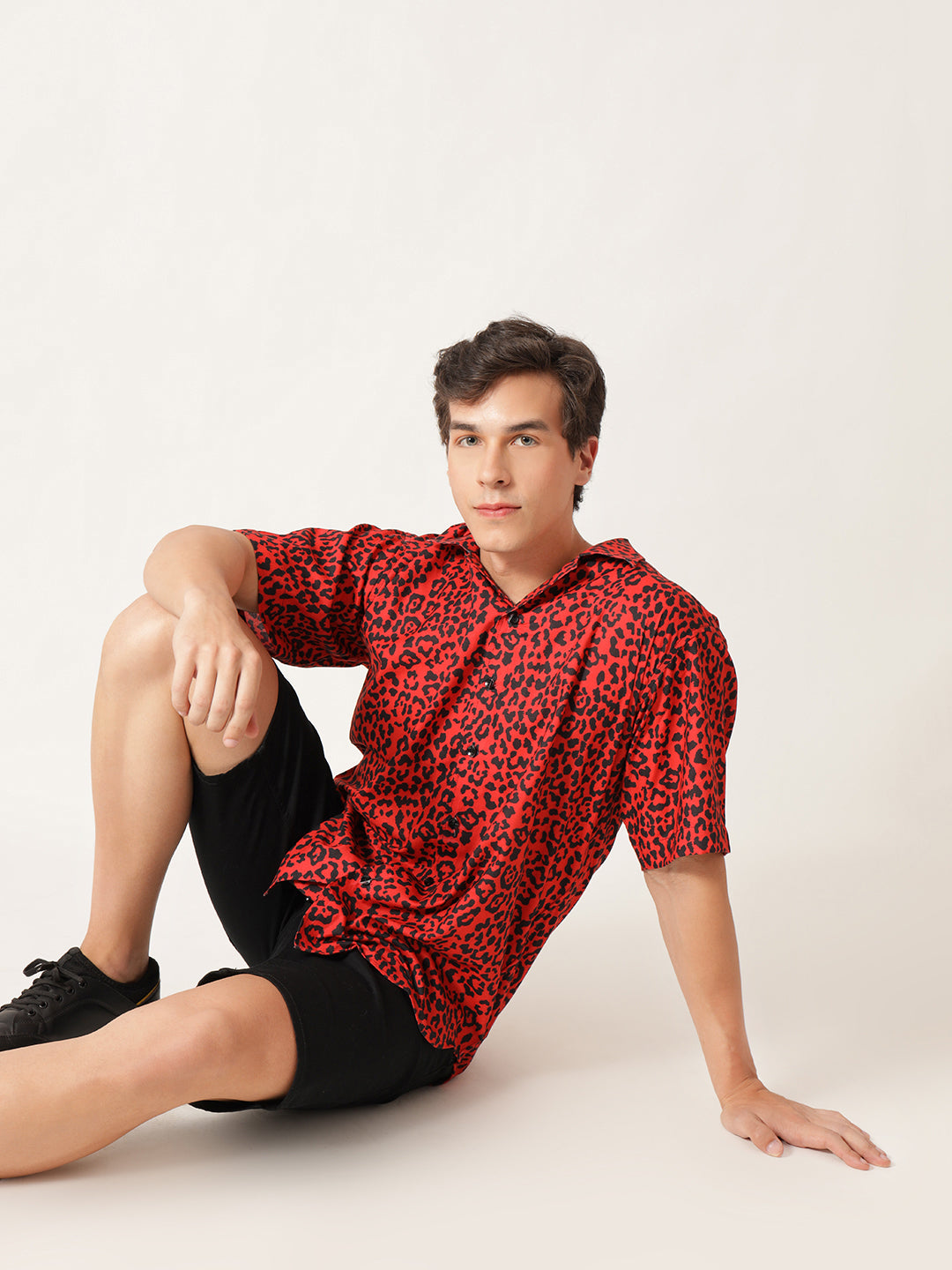 Unisex Red Leopard Aloha Shirt