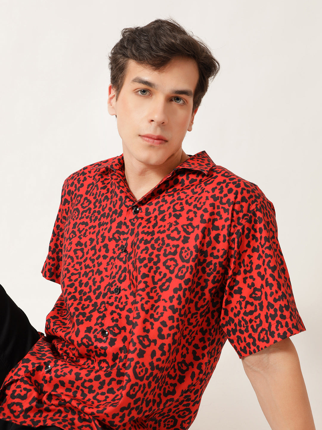 Unisex Red Leopard Aloha Shirt