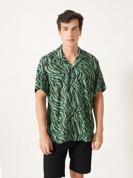 Unisex Green Tiger Aloha Shirt