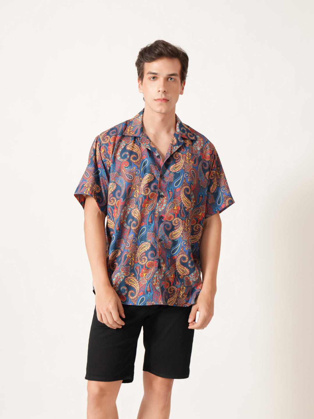 Unisex Blue Paisley Aloha Shirt