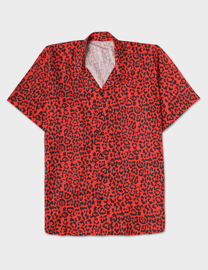 Unisex Red Leopard Aloha Shirt