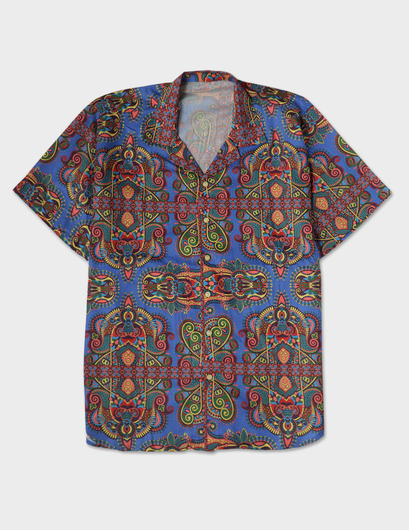 Unisex Blue Abstract Aloha Shirt