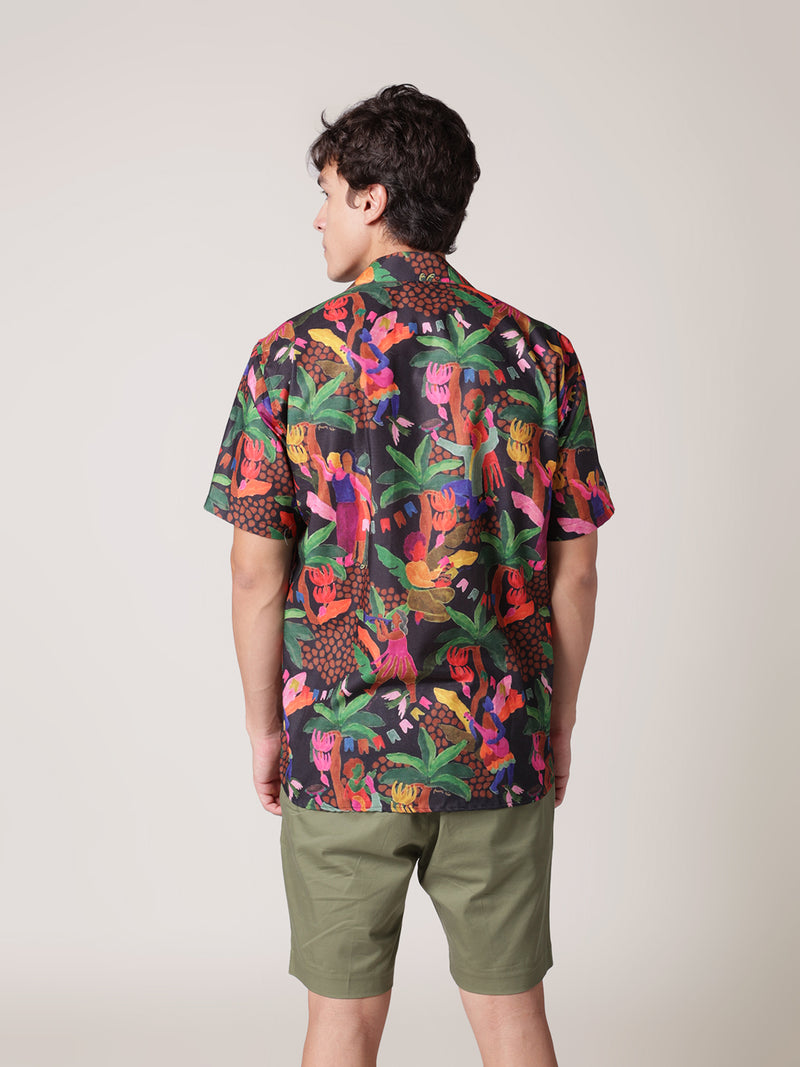 Unisex Black Exotic Aloha Shirt