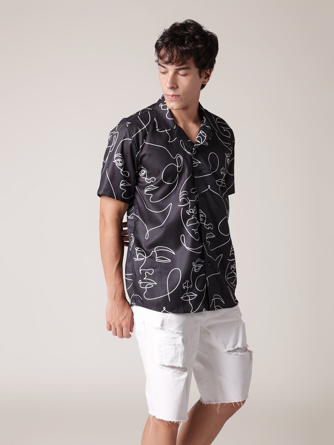 Unisex B&W Art Aloha Shirt