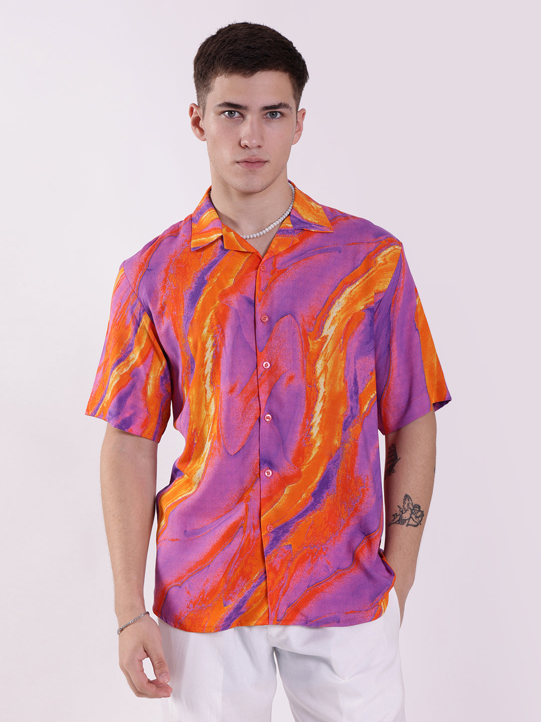 Unisex Vibrant Abstract Aloha Shirt