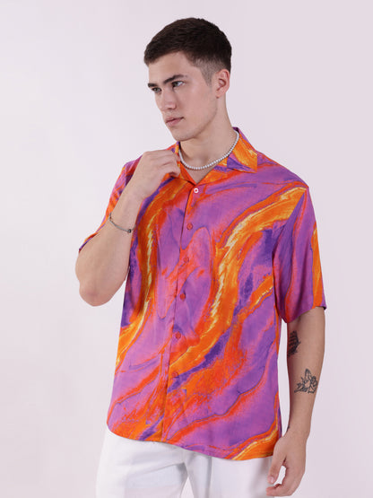 Unisex Vibrant Abstract Aloha Shirt