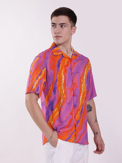 Unisex Vibrant Abstract Aloha Shirt