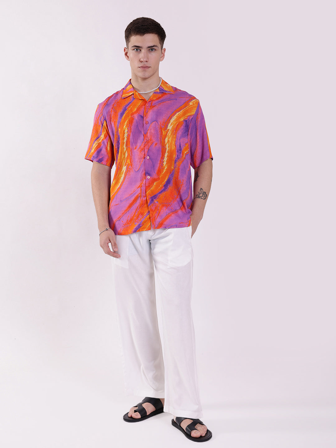 Unisex Vibrant Abstract Aloha Shirt