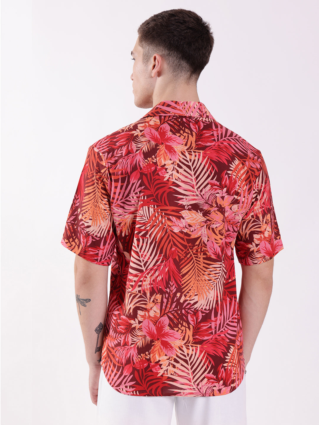 Unisex Red Tropical Aloha Shirt