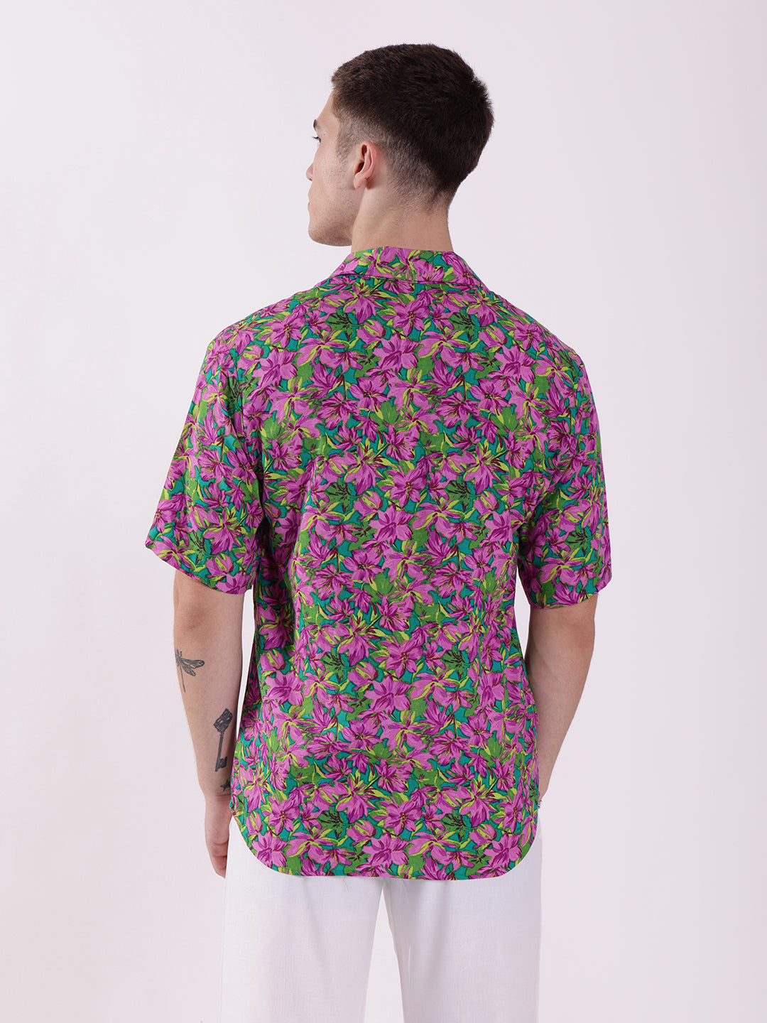 Unisex Neon Floral Aloha Shirt