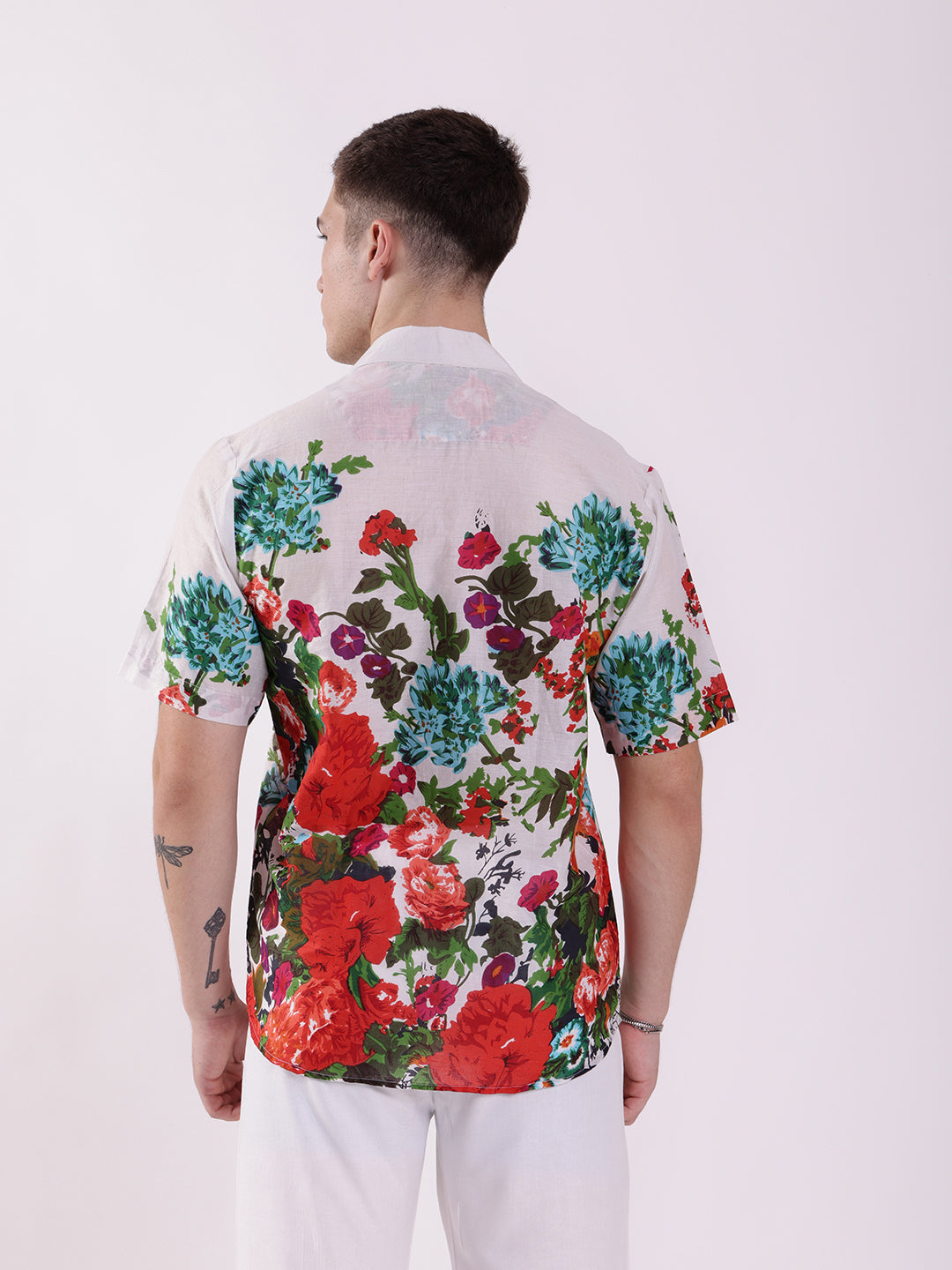 Unisex White Garden Aloha Shirt