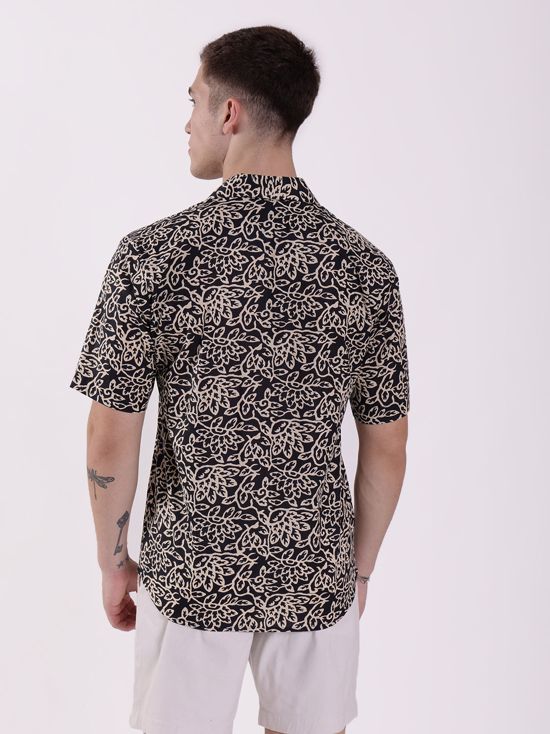 Unisex Black & Golden Tropical Shirt