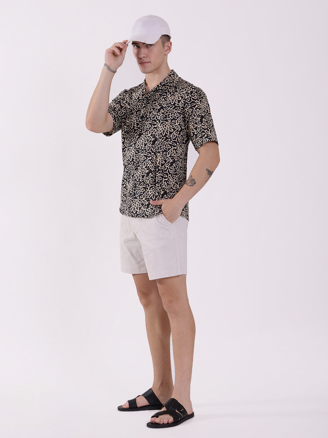 Unisex Black & Golden Tropical Shirt