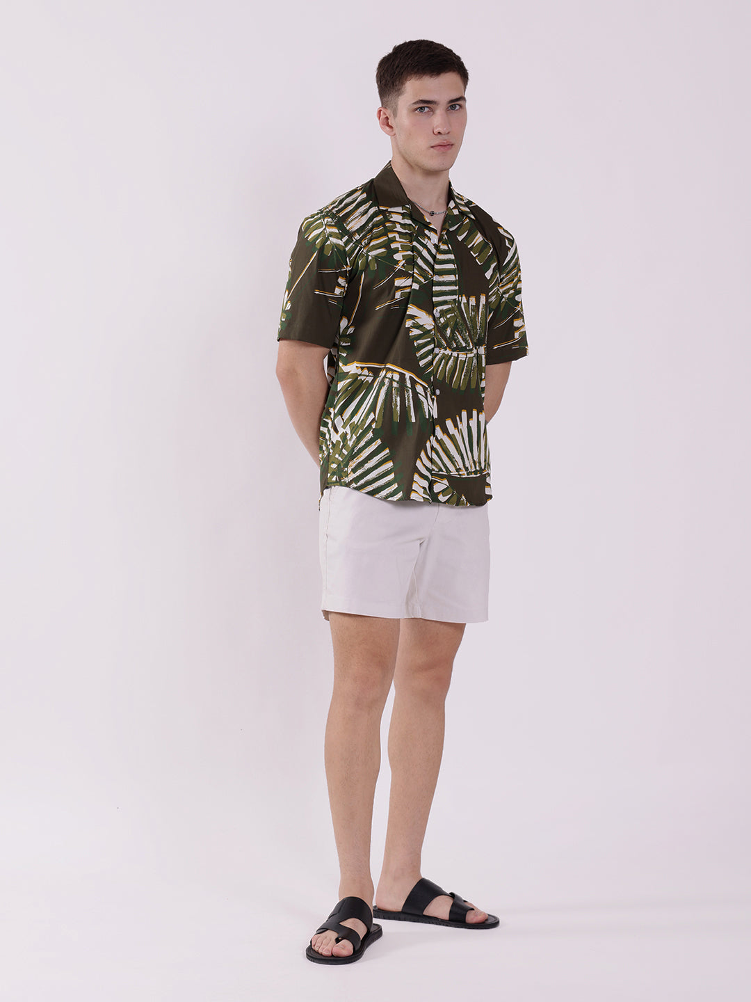 Unisex Green Palm Tropical Aloha Shirt