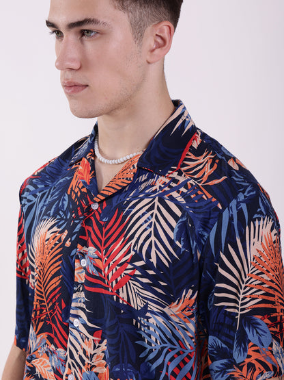 Unisex Blue Tropical Aloha Shirt