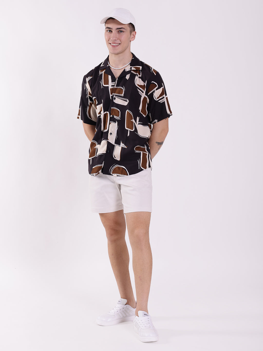 Unisex Black Abstract Art Aloha Shirt