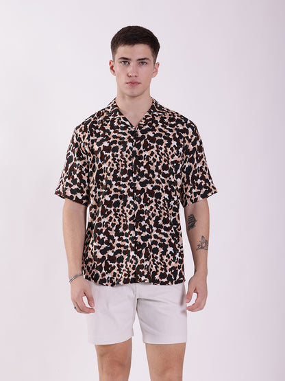 Unisex Leopard Print Aloha Shirt