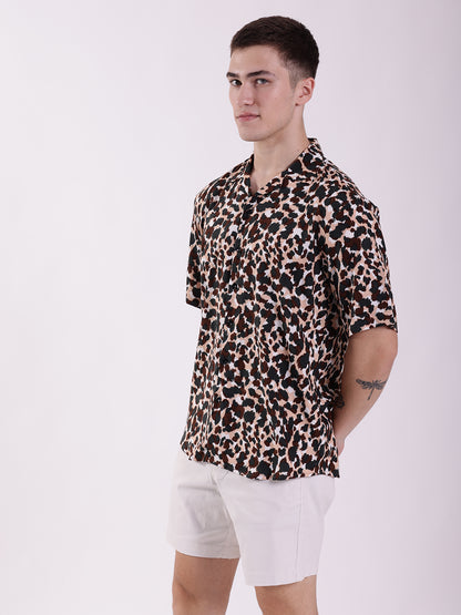 Unisex Leopard Print Aloha Shirt