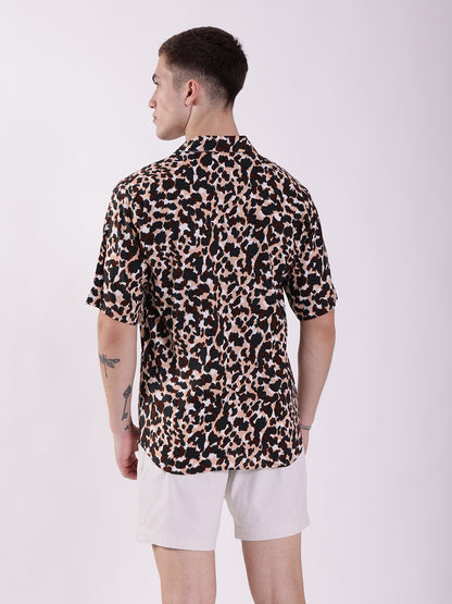 Unisex Leopard Print Aloha Shirt