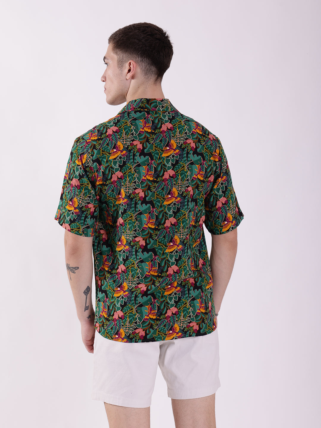 Unisex Green Toucan Art Aloha Shirt