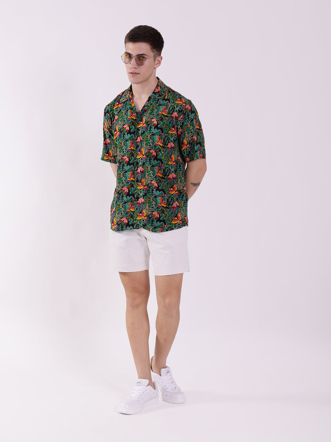 Unisex Green Toucan Art Aloha Shirt