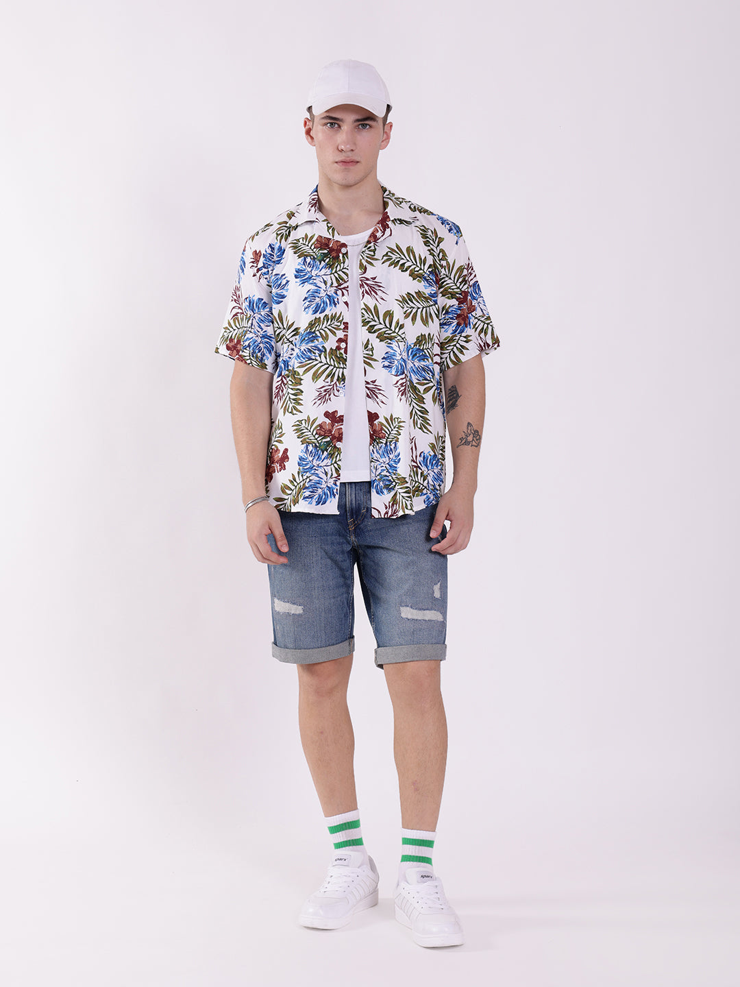 Unisex White Tropical Aloha Shirt