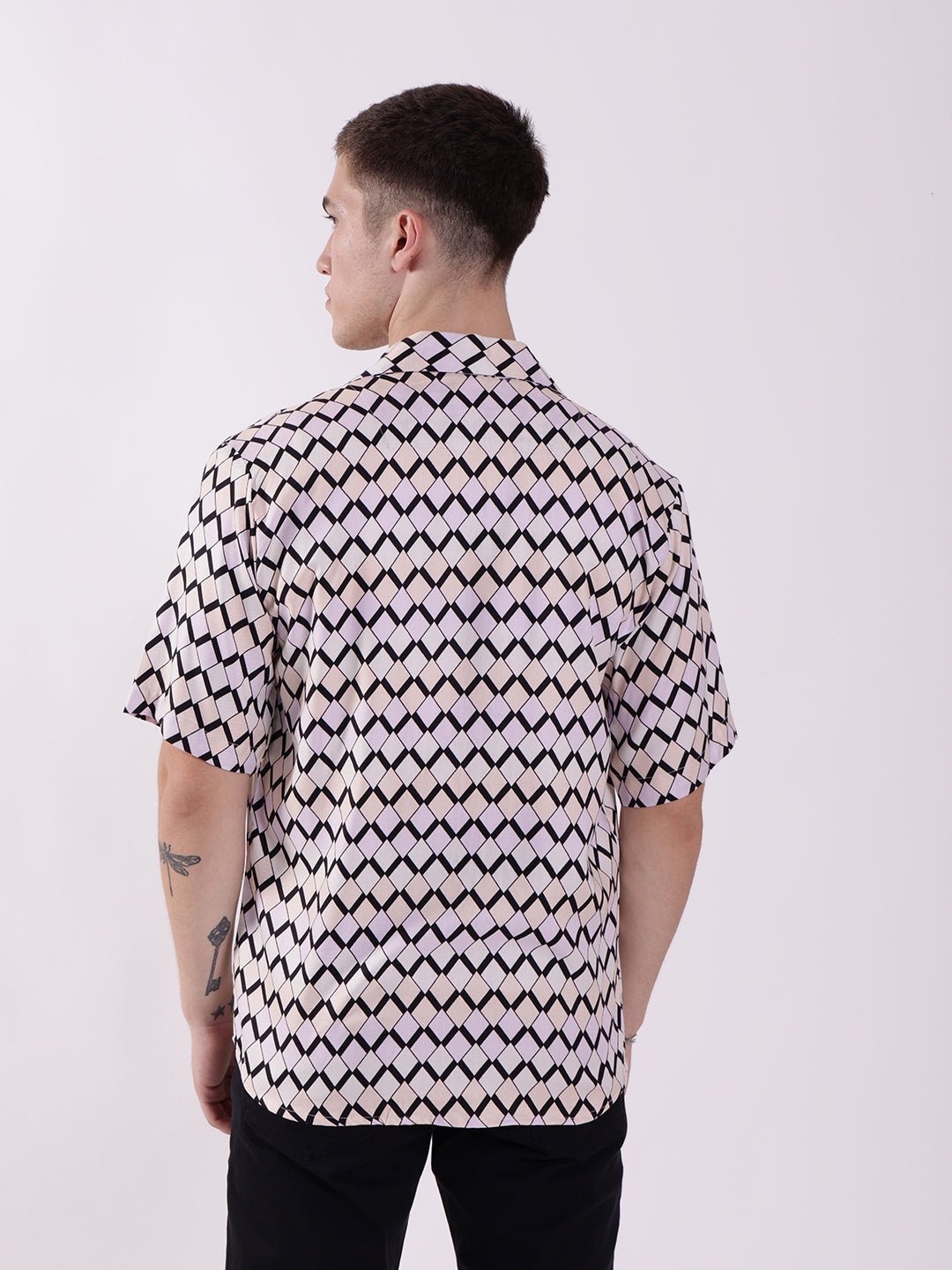 Unisex Geometric Pattern Aloha Shirt