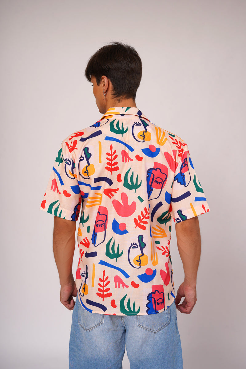 Unisex Colourful Abstract Art Aloha Shirt