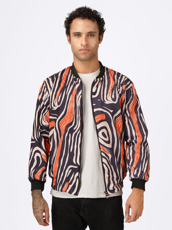 Unisex Abstract Art Print Bomber Jacket