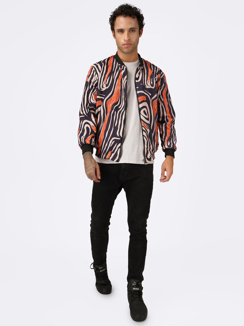 Unisex Abstract Art Print Bomber Jacket