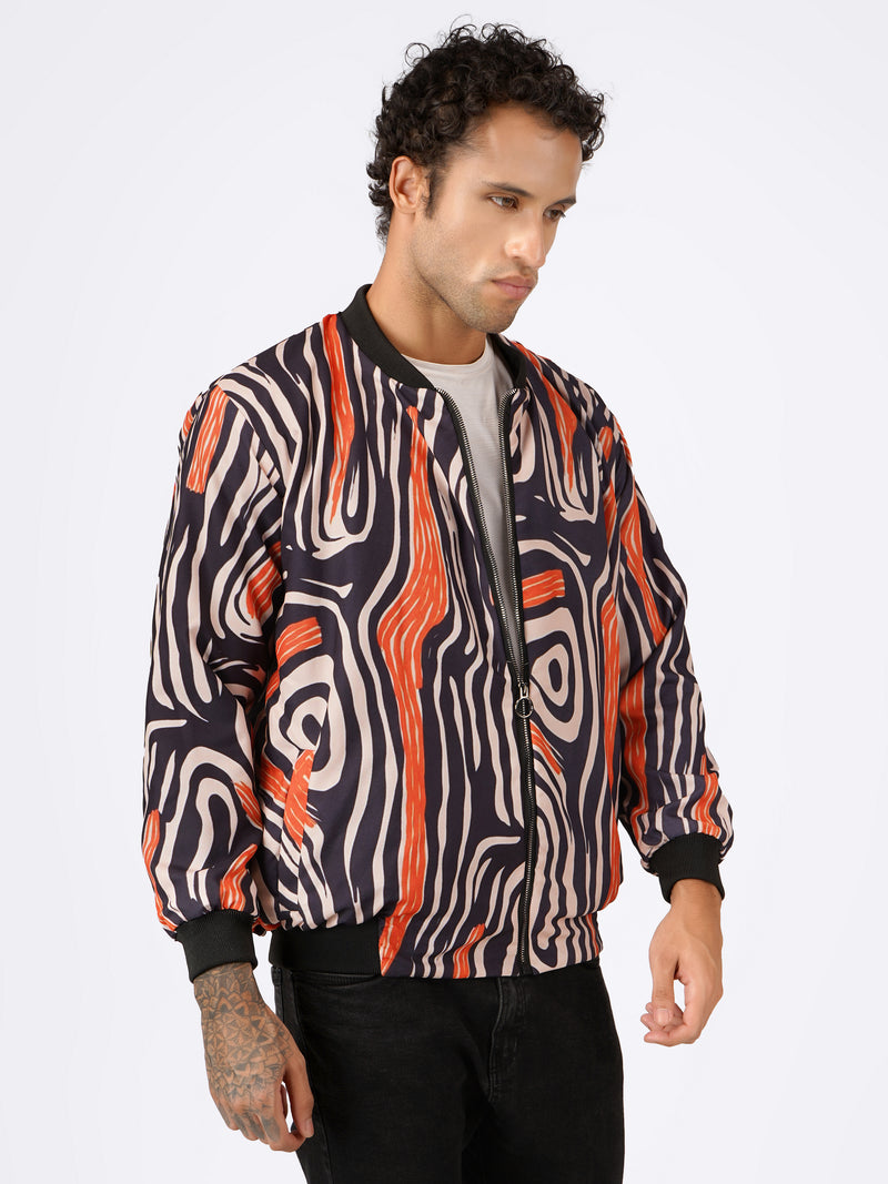 Unisex Abstract Art Print Bomber Jacket