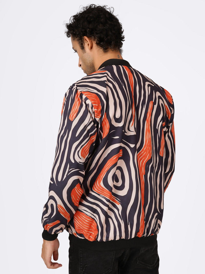 Unisex Abstract Art Print Bomber Jacket