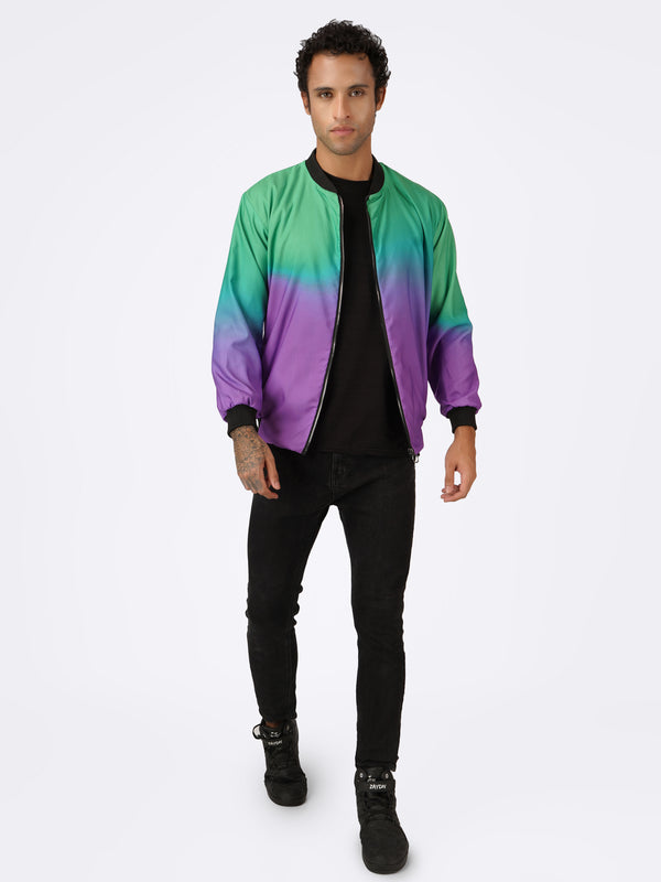 Unisex Unique Neon Ombre Bomber Jacket