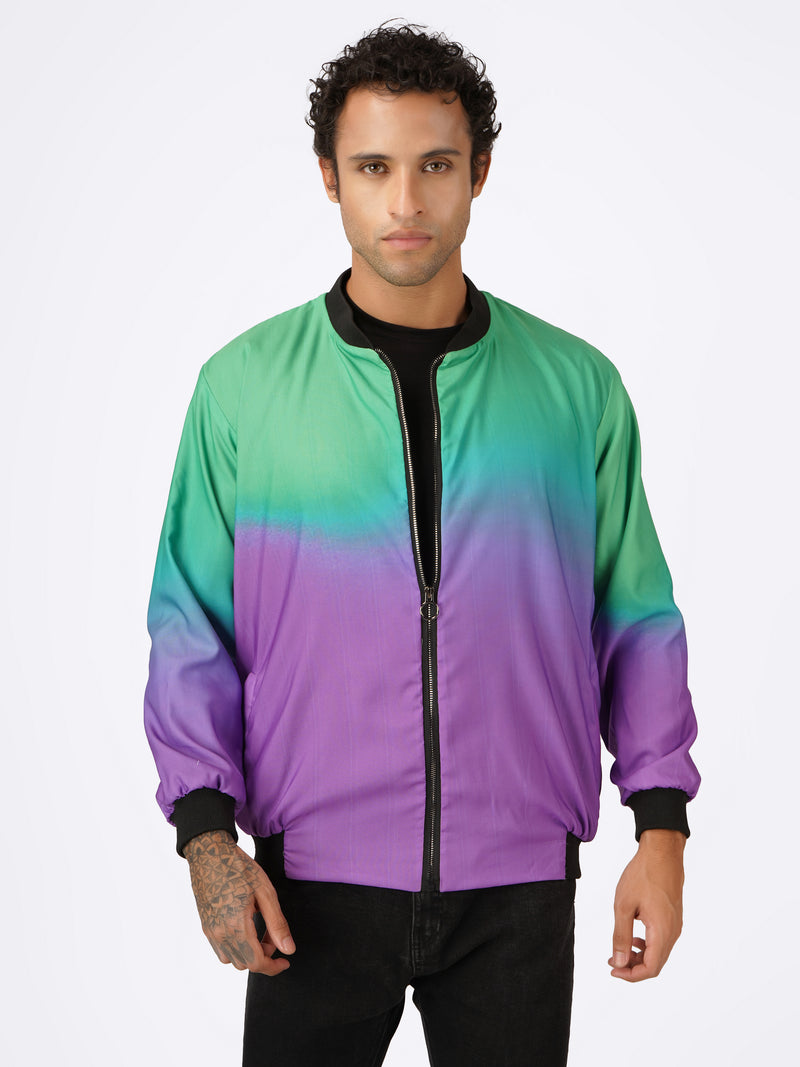 Unisex Unique Neon Ombre Bomber Jacket