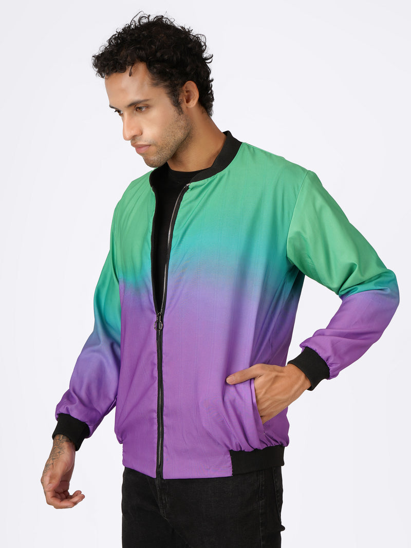 Unisex Unique Neon Ombre Bomber Jacket