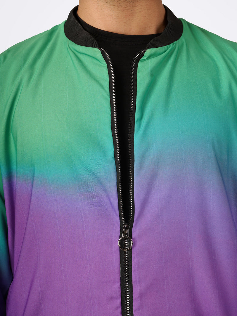 Unisex Unique Neon Ombre Bomber Jacket