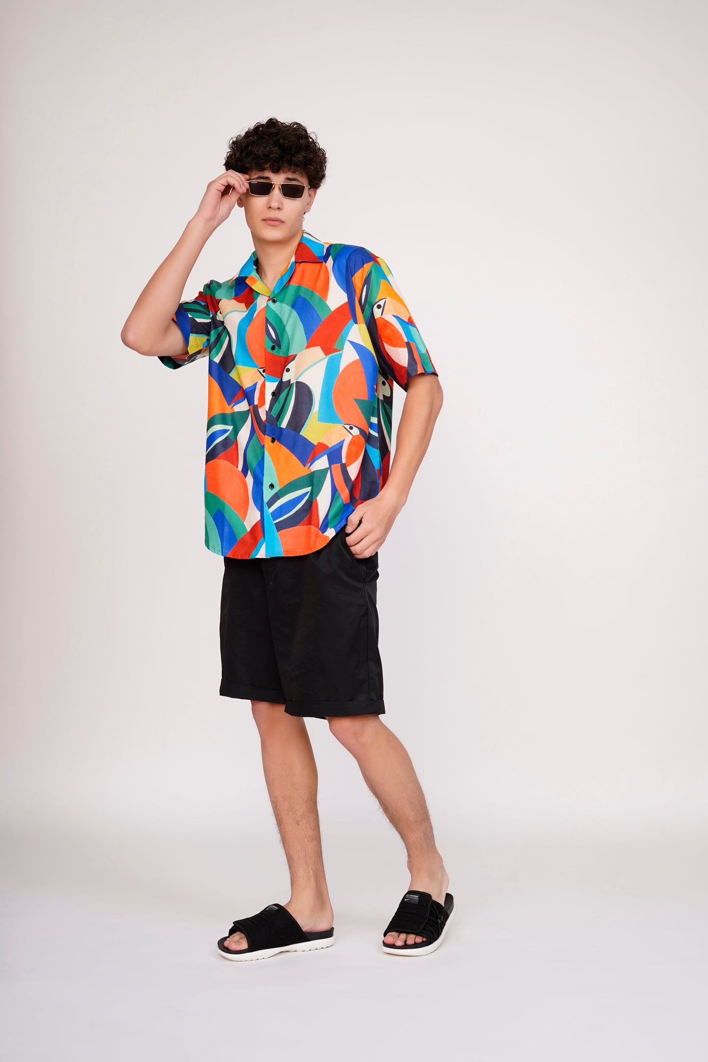 Unisex Vibrant Colourful Toucan Art Aloha Shirt
