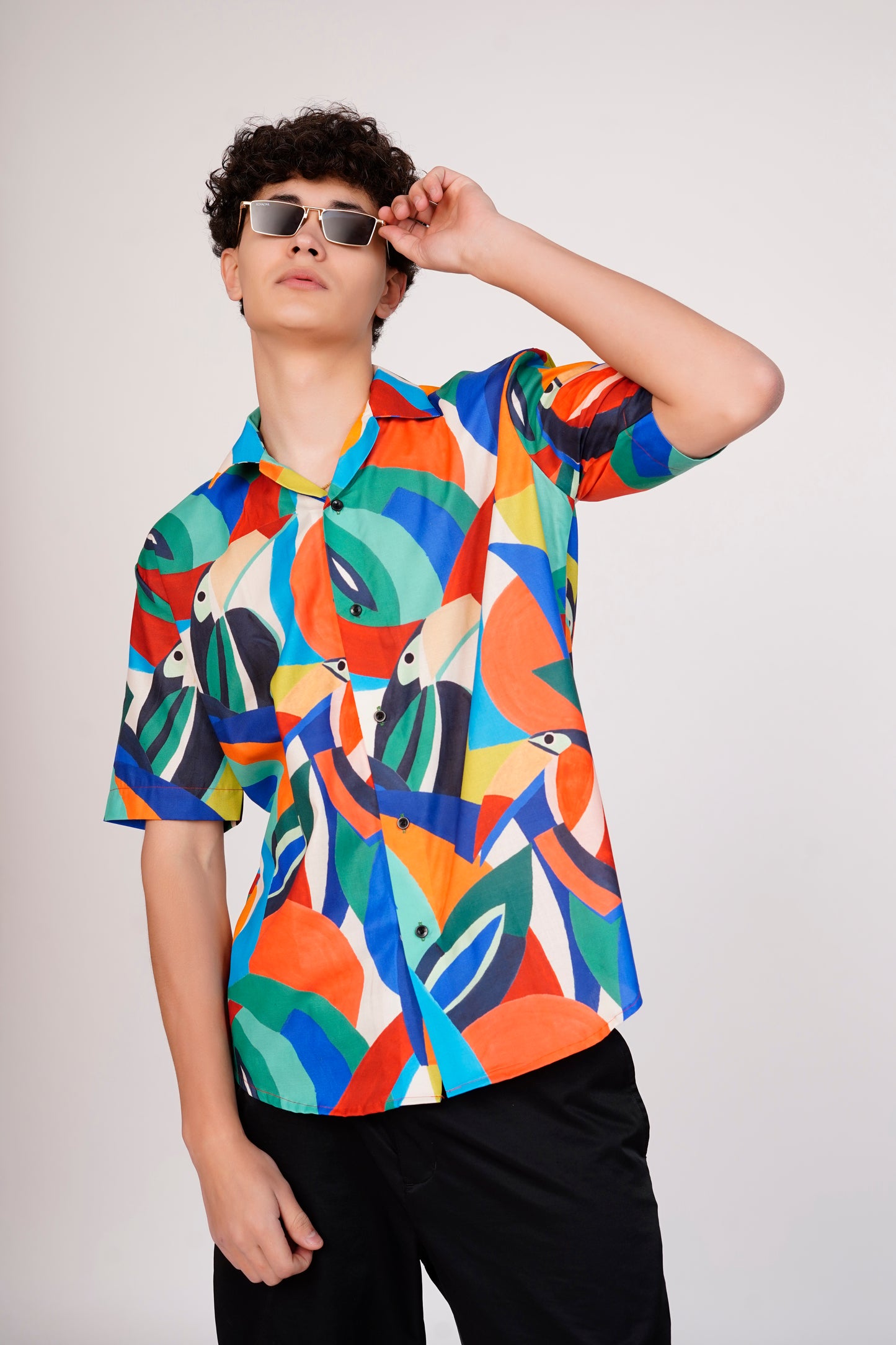 Unisex Vibrant Colourful Toucan Art Aloha Shirt
