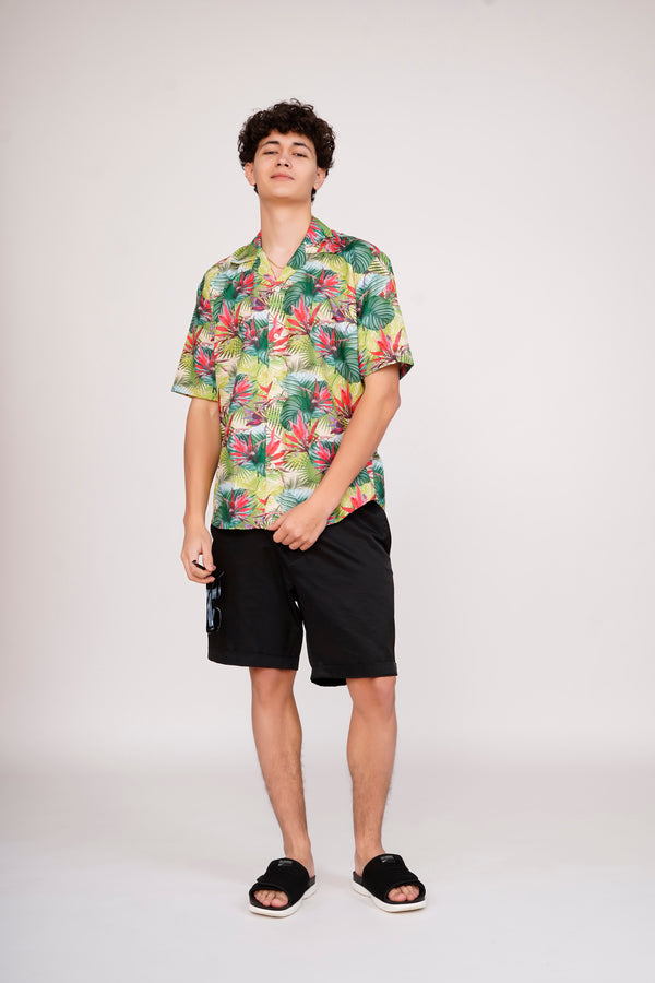 Unisex Green Exotic Summer Special Aloha Shirt