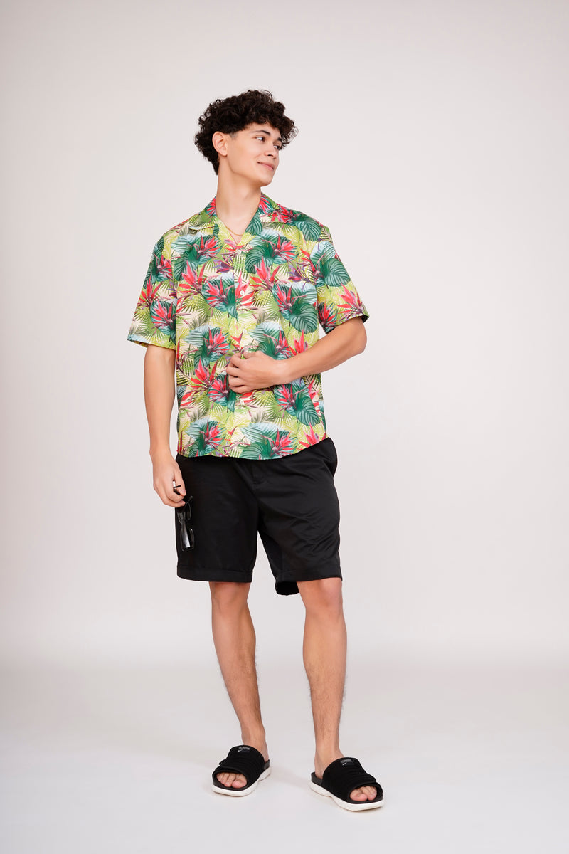 Unisex Green Exotic Summer Special Aloha Shirt