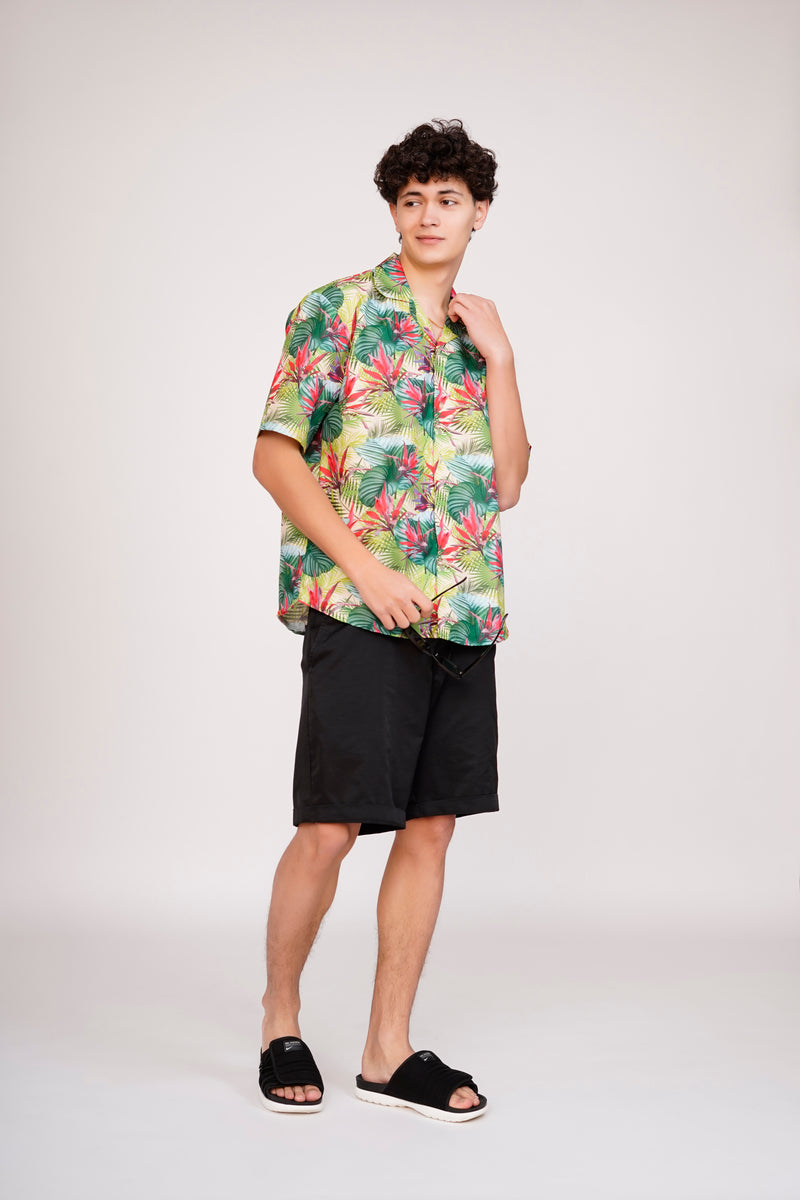 Unisex Green Exotic Summer Special Aloha Shirt