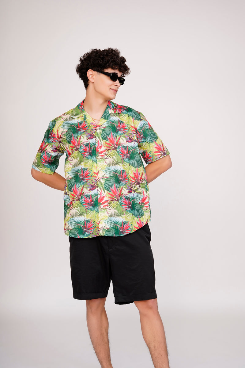 Unisex Green Exotic Summer Special Aloha Shirt