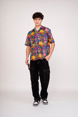 Unisex Black Jungle Aloha Shirt