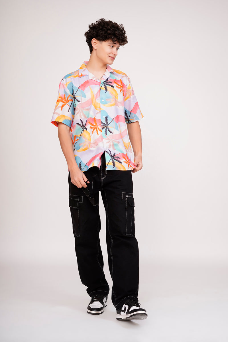 Unisex Colourful Beach Art Aloha Shirt