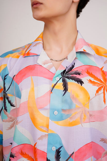 Unisex Colourful Beach Art Aloha Shirt